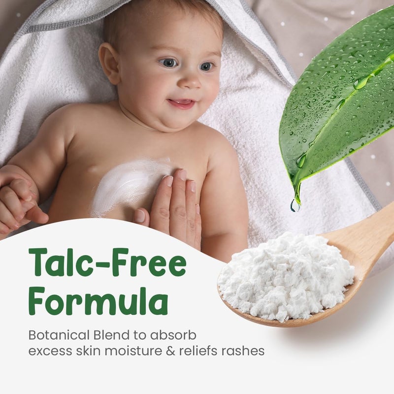 Mother Sparsh Plant Powered Dusting Powder for Babies - 200g | Talc Free with Corn Starch & Oat Powder - Image 3