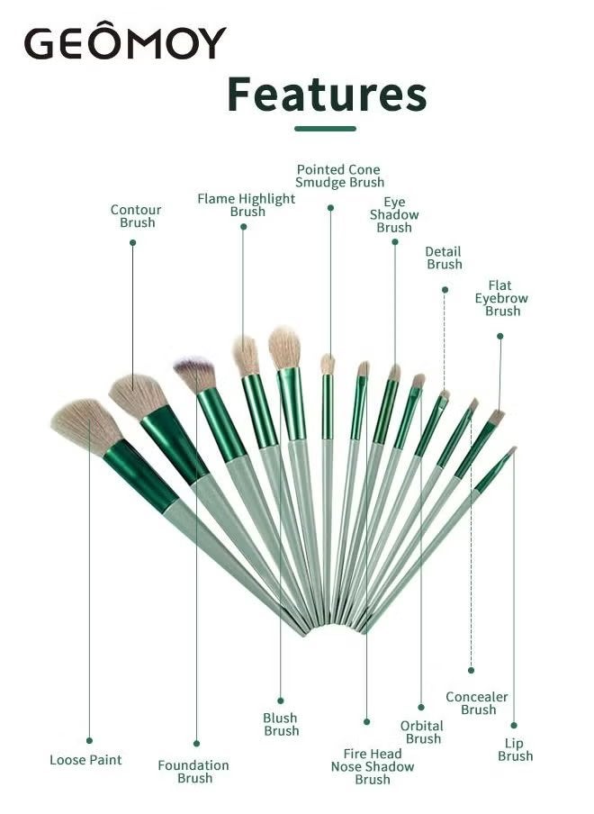 جيموي 13 قطعة فرشاة مكياج وحامل مع غطاء أكريليك ، منظم مستحضرات التجميل المقاوم للغبار حامل فرشاة ماكياج صندوق تخزين مع لؤلؤة بيضاء للحمام ، خزانة ملابس ، الغرور وكونترتوب - Image 4