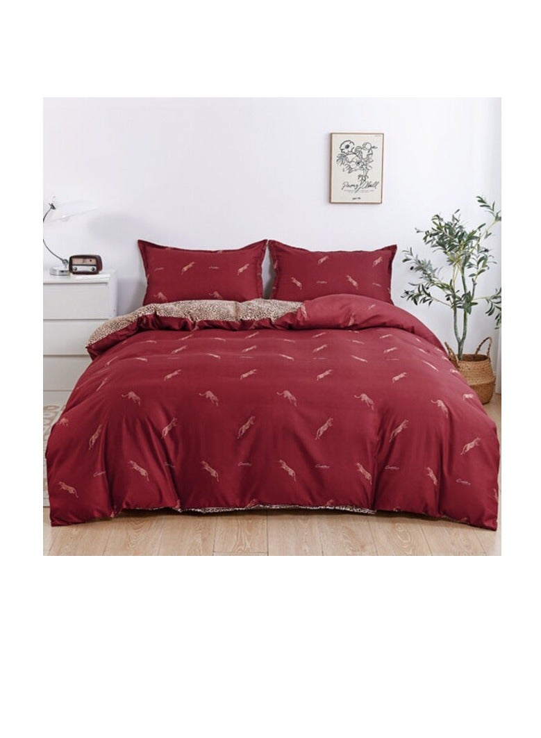 بروماس طقم غطاء لحاف مقاس مفرد مكون من 4 قطع، 1 غطاء لحاف + 1 شرشف مثبت + 2 كيس وسادة، ألياف دقيقة، موكا - Image 1