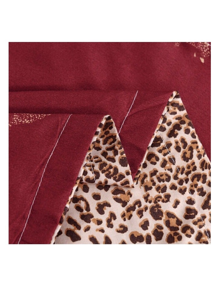 بروماس طقم غطاء لحاف مقاس مفرد مكون من 4 قطع، 1 غطاء لحاف + 1 شرشف مثبت + 2 كيس وسادة، ألياف دقيقة، موكا - Image 3