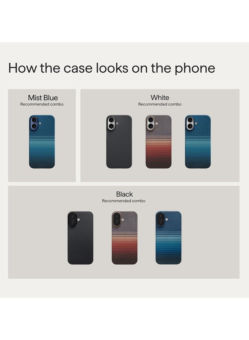 PITAKA حافظة بيتاكا لجهاز آيفون 17 مقاس 6.3" مع زر التحكم في الكاميرا، متوافقة مع ماج سيف، حافظة فائقة النحافة مع شعور بدون حافظة، مصنوعة من ألياف الأراميد 1500D، غروب الشمس - Image 3