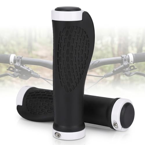 JERN Cycling Grips MTB Mountain Bike Handlebar Lock-on Rubber Grip Cover Bicycle Handlebar (White) - Image 1