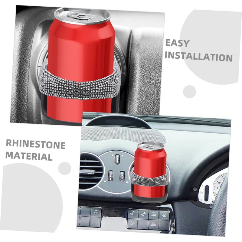 2Pcs Multi Functional Car Cup Holder Rhinestone Design Auto Drink Organizer - Image 4