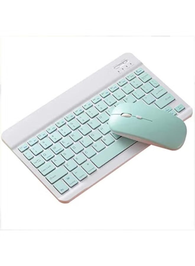 SHOPI Bluetooth Keyboard and Mouse Combo Ultra-Slim Portable Compact Wireless Mouse Keyboard Set for IOS Android Windows Tablet Phone iPhone iPad Pro Air Mini (Green)