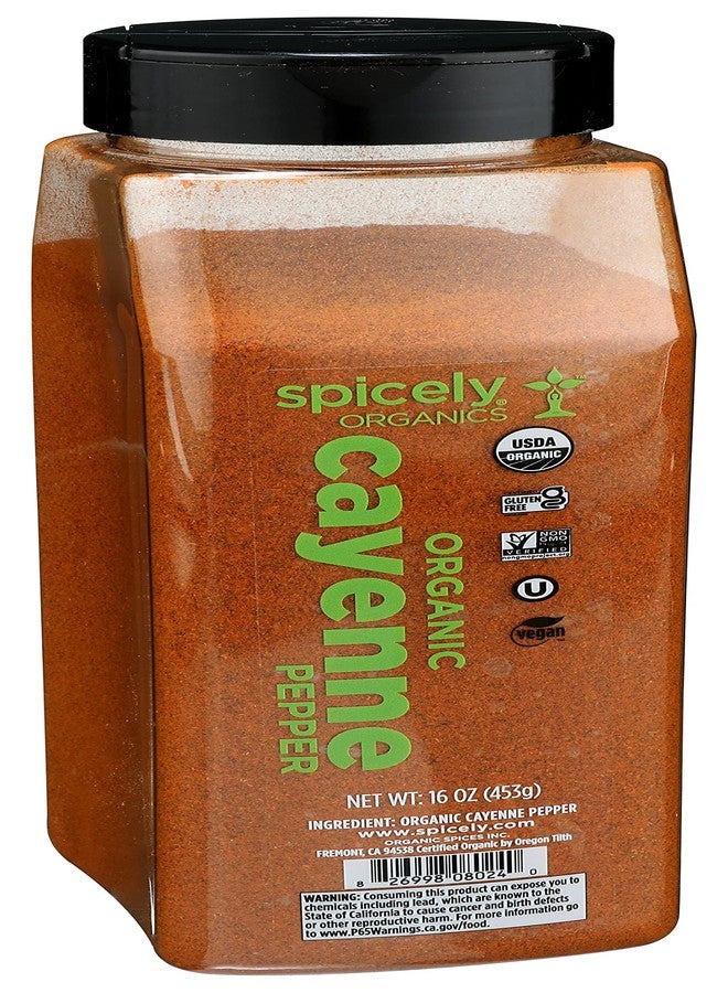 Spicely Organic Cayenne Pepper 16 Oz Certified Gluten Free - Image 1