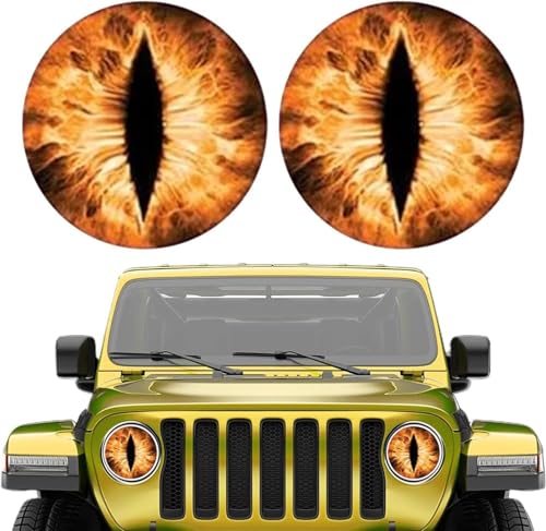 ColisPar Beast Eyes Headlight Decals Pair for Jeep 2024 New Eye Decal for Jeep Wranglers Headlights Car Accessories for Men Women 3D Round Eyes Headlight Decal Stickers for Truck Car Bumper Decoration 2pcs - Image 1