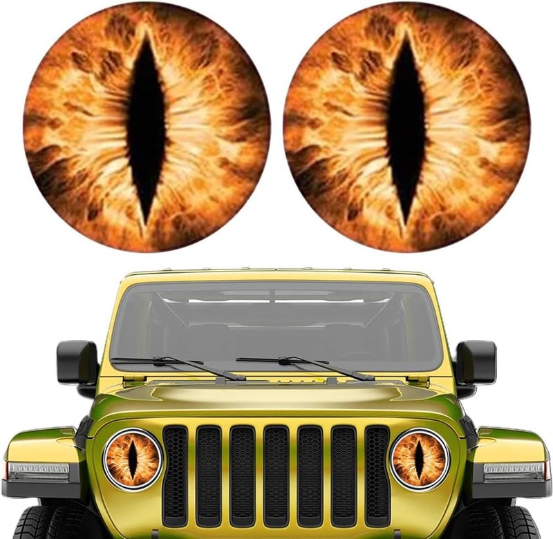 ColisPar Beast Eyes Headlight Decals Pair for Jeep 2024 New Eye Decal for Jeep Wranglers Headlights Car Accessories for Men Women 3D Round Eyes Headlight Decal Stickers for Truck Car Bumper Decoration 2pcs - Image 3