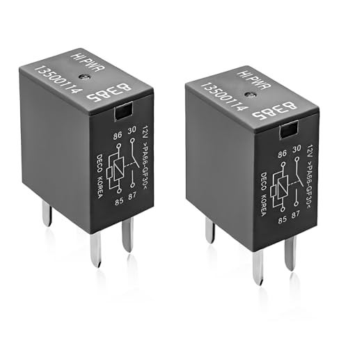 MUQIDA 2PCS Car Air Conditioning Relay 12VDC 40A 135001148385 Multi Purpose Quick Connect AC Relays High Power 4Pin Air Conditioning Fan Relay Compatible with Most Vehicles - Image 1
