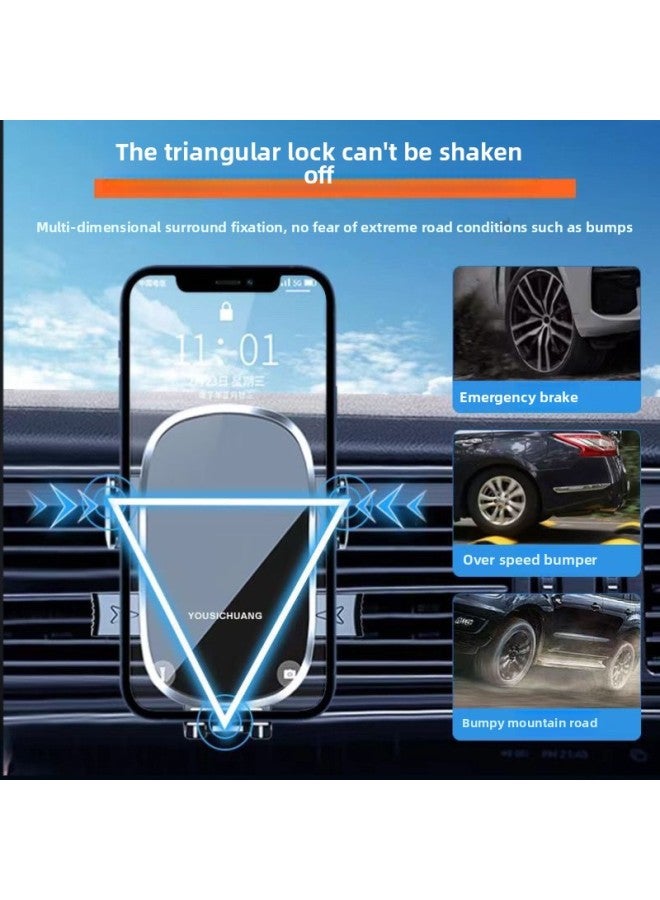 The Car Mobile Phone Bracket Car Navigation Special Car Inner Air Outlet Fixed Support Gravity Induction Anti-shake-Color:Black-Style:Special Vehicle Interior Air Outlet Fixing Bracket  - Image 4