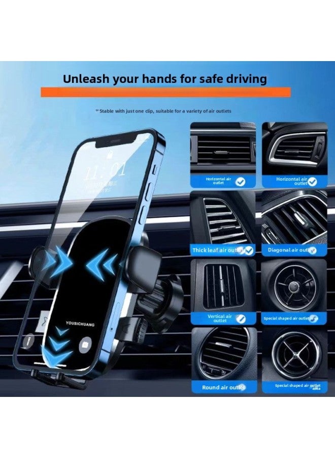 The Car Mobile Phone Bracket Car Navigation Special Car Inner Air Outlet Fixed Support Gravity Induction Anti-shake-Color:Black-Style:Special Vehicle Interior Air Outlet Fixing Bracket  - Image 3