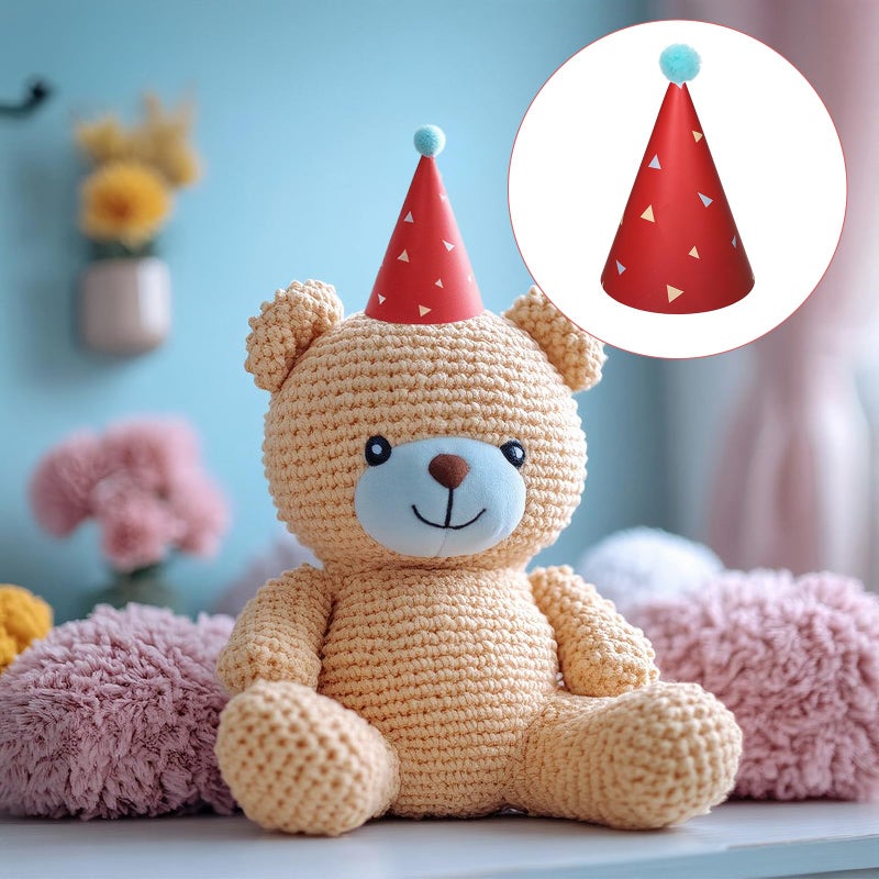 Alrhso Party Hats for Stuffed Animals, 10 Pcs Colorful Stuffed Animal Party Hat, Lovely Paper Cone Tiny Birthday Hats, Mini PartyHat for Stuff Animals Pets, Accessories - Image 4