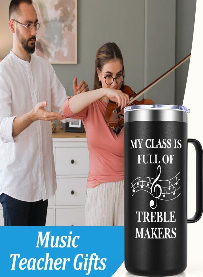 Lifecapido Music Teacher Gifts, My Class Is Full of Treble Makers 20oz Coffee Mug with Keychain Musical Note Clip, Birthday Christmas Music Teacher Appreciation Gifts for Men, Black - Image 3