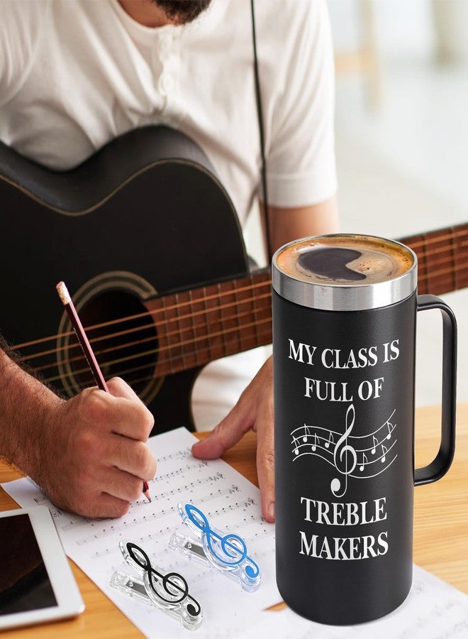 Lifecapido Music Teacher Gifts, My Class Is Full of Treble Makers 20oz Coffee Mug with Keychain Musical Note Clip, Birthday Christmas Music Teacher Appreciation Gifts for Men, Black - Image 5