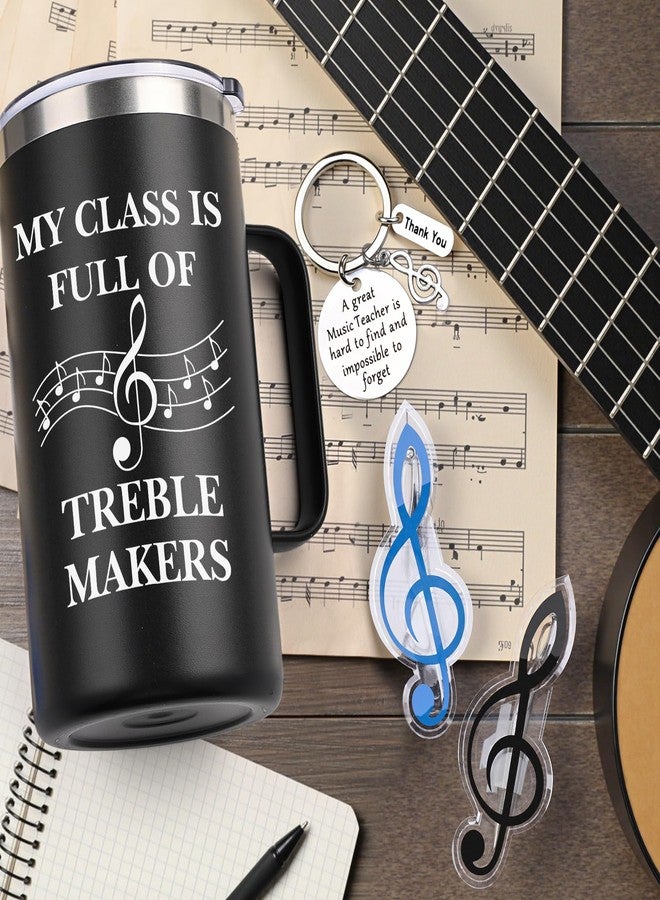Lifecapido Music Teacher Gifts, My Class Is Full of Treble Makers 20oz Coffee Mug with Keychain Musical Note Clip, Birthday Christmas Music Teacher Appreciation Gifts for Men, Black - Image 4