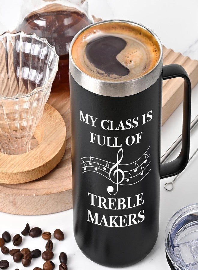 Lifecapido Music Teacher Gifts, My Class Is Full of Treble Makers 20oz Coffee Mug with Keychain Musical Note Clip, Birthday Christmas Music Teacher Appreciation Gifts for Men, Black - Image 2