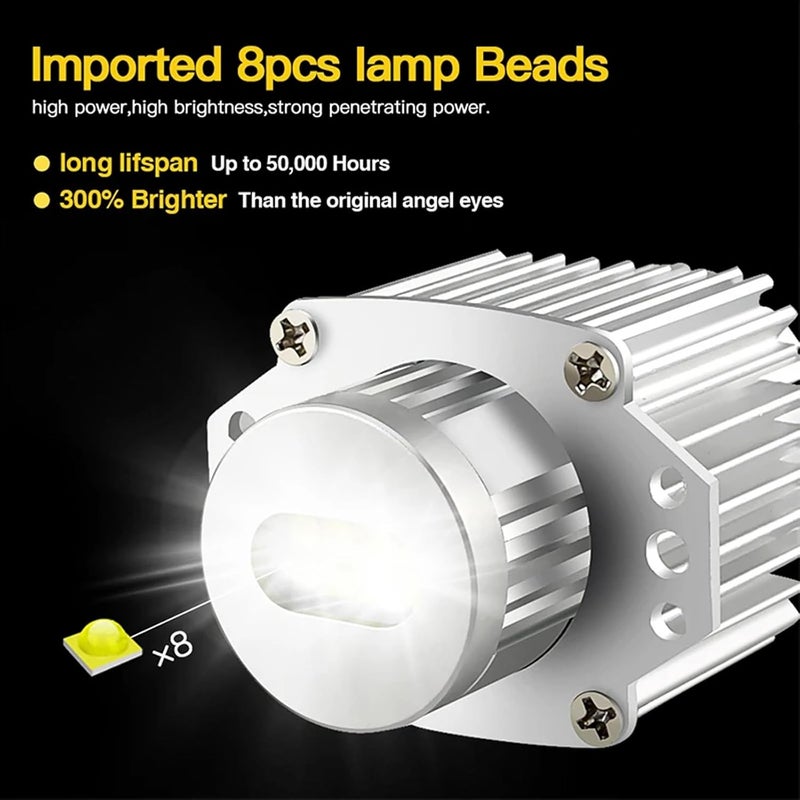 APMAT E90 LED Angel Eyes Marker Light Halo Ring Bulb Compatible for BMW 3 Series Pre-LCI E90 E91 325i 328i 330i 335i 335xi 2006-2008, 6000K White 120W Lamp - Image 3