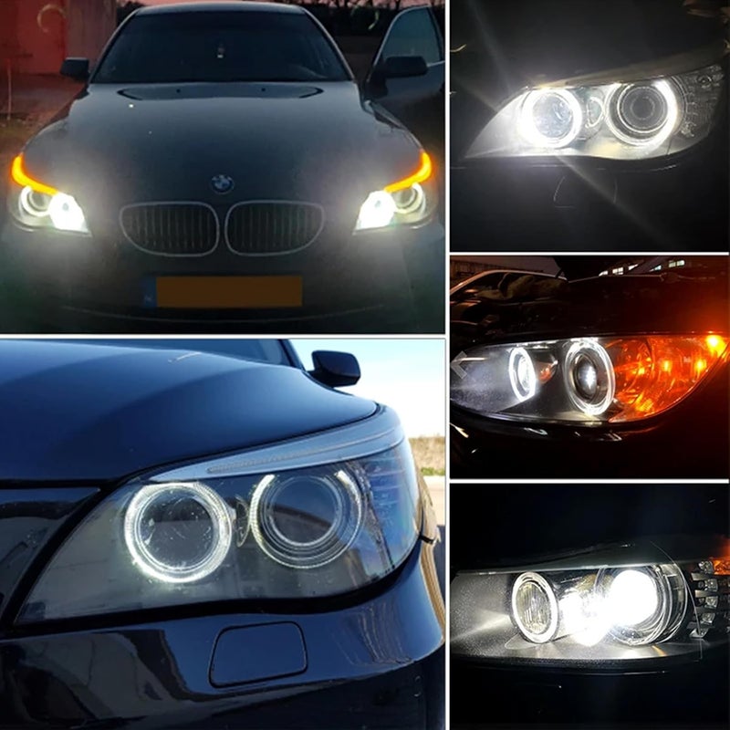 APMAT E90 LED Angel Eyes Marker Light Halo Ring Bulb Compatible for BMW 3 Series Pre-LCI E90 E91 325i 328i 330i 335i 335xi 2006-2008, 6000K White 120W Lamp - Image 4
