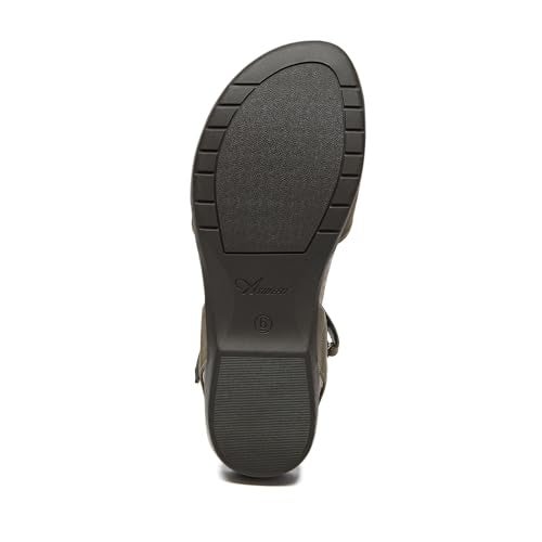 Athlefit Womens Closed Toe Sandals Comfort Casual Cork Footbed and Arch Support Flat Sandals Ivy Size 5.5 - Image 3