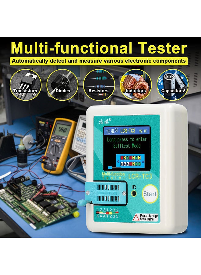 Generic Multifuctional Transistor Tester Zener Diode Tester Voltage Regulator Diode NPN PNP Bipolar Transistor Resistor Potentiometer Inductor Capacitor Thyristor Tester  - Image 3