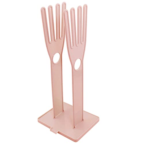 DGHAOP Pink Color Gloves Stand 15x12x34cm Kitchen Multifunctional Rubber Gloves Drain Rack Towel Storage Holder Drying Stand Creative Kitchen Tool - Image 1