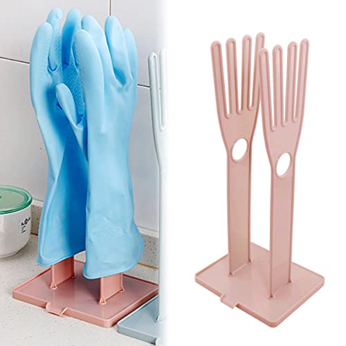 DGHAOP Pink Color Gloves Stand 15x12x34cm Kitchen Multifunctional Rubber Gloves Drain Rack Towel Storage Holder Drying Stand Creative Kitchen Tool - Image 4