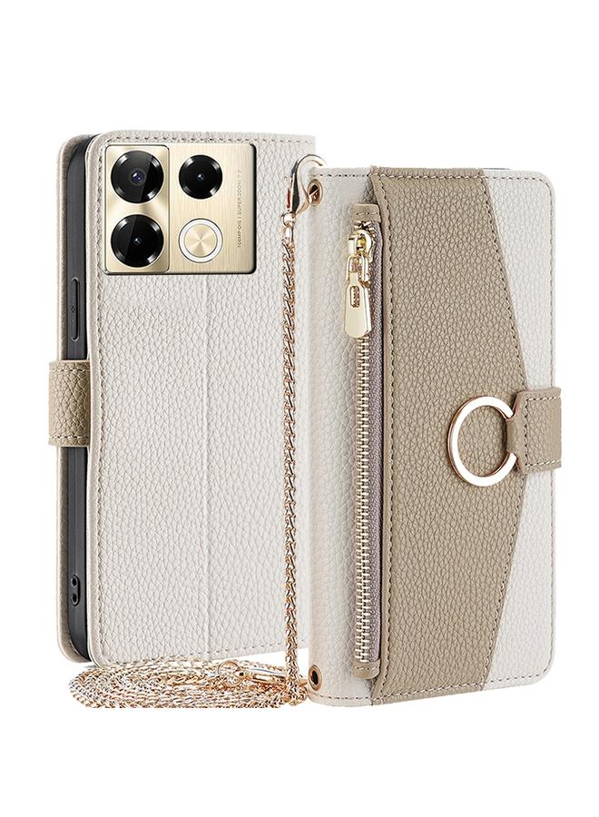 Zaboon Case For Infinix Note 40 Pro 4G Crossbody Litchi Texture Leather Phone Case - Image 1