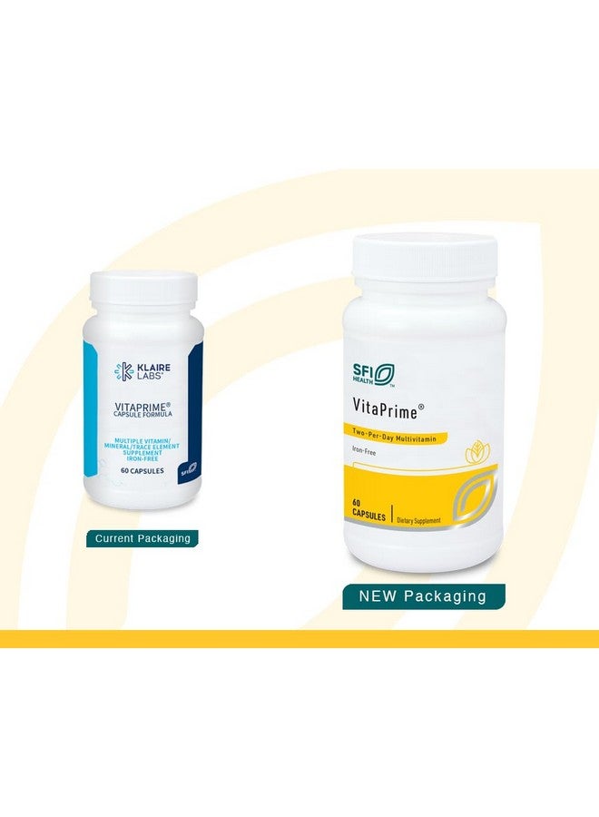 Klaire Labs Klaire Labs SFI Health VitaPrime - Iron Free Multivitamin for Women & Men - Promote Immune Function & Support Nutritional Gaps - Two-Per-Day Multivitamin with Methyl Folate & B12 (60 Capsules) - Image 2
