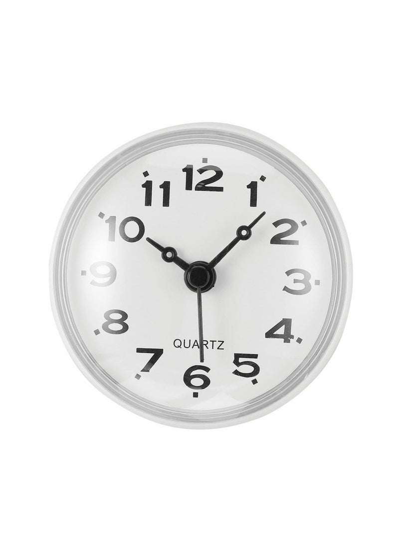 كابتن تيك Bathroom Shower Suction Cup Wall Clock Silent Waterproof Clock Quality Quartz Clock (White) - Image 2