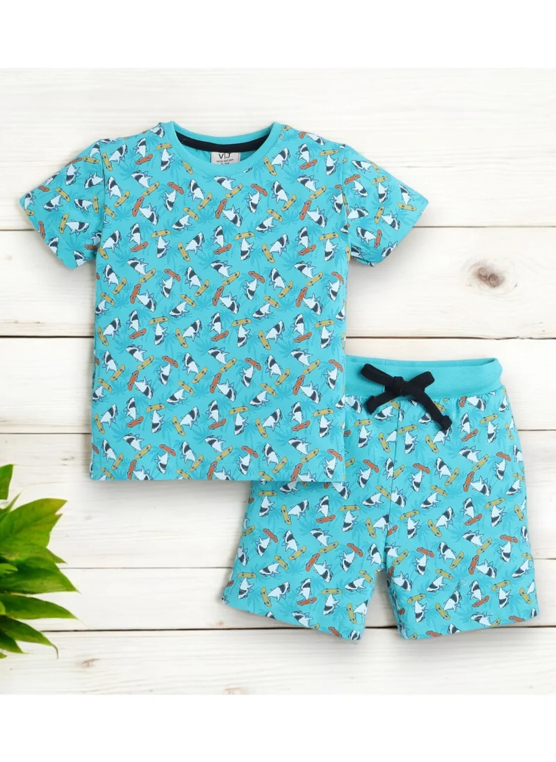 victor and jane Victor and Jane - All-Over Printed T-shirt and Shorts Pyjama Set