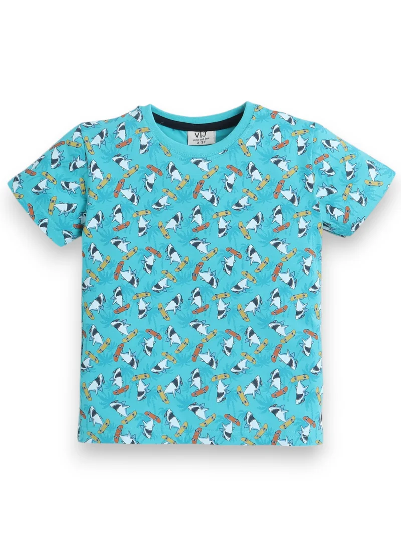 victor and jane Victor and Jane - All-Over Printed T-shirt and Shorts Pyjama Set