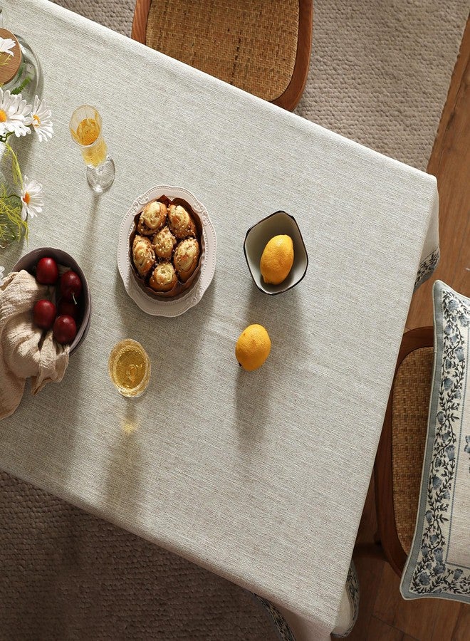 ISAENNE Designer Vintage Linen Elegant Long Tablecloth Rectangular,Chinoiserie Floral Table Cloth,Durable Decor Table Cover for Dining Thanksgiving Kitchen Christmas,63"*102"-Segerman B - Image 4