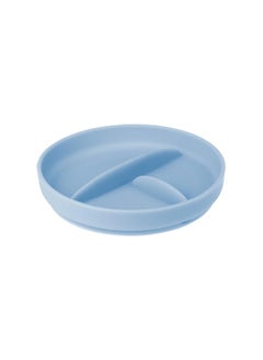 Olababy 100% Silicone Suction Plate | Toddler Plates with Suction | Divided Plates for Kids | Self Feeding Baby Essentials | Baby Registry Must Haves | Microwave Dinner Plates (Blueberry)