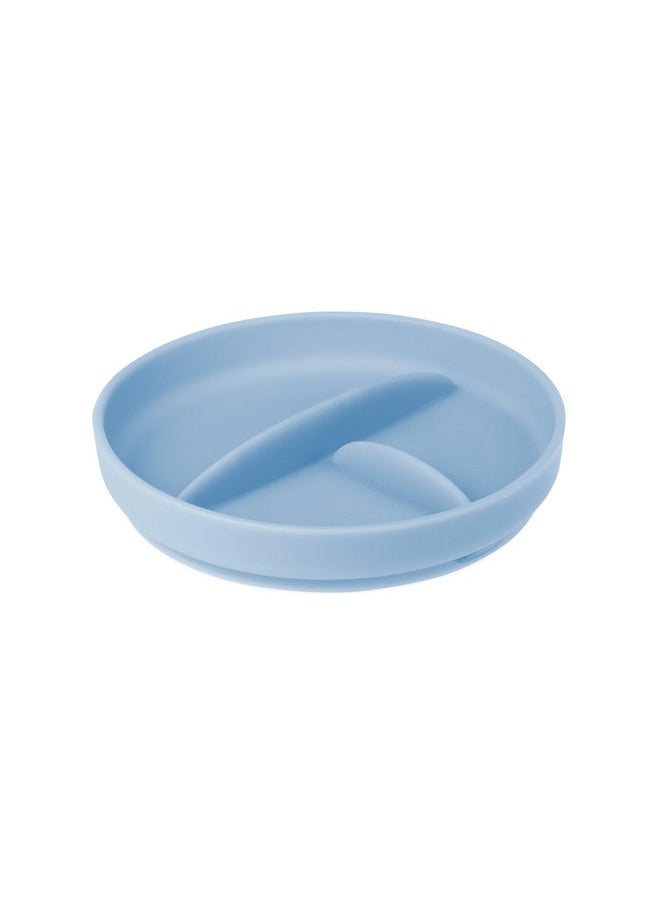 Olababy - Olababy 100% Silicone Suction Plate | Toddler Plates with Suction | Divided Plates for Kids | Self Feeding Baby Essentials | Baby Registry Must Haves | Microwave Dinner Plates (Blueberry) - Image 1