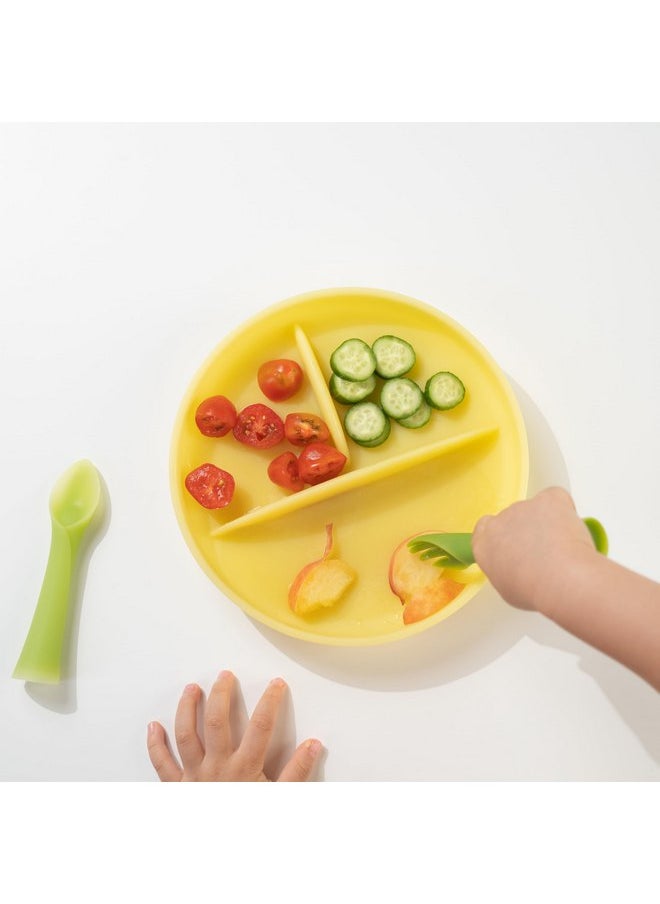 Olababy - Olababy 100% Silicone Suction Plate | Toddler Plates with Suction | Divided Plates for Kids | Self Feeding Baby Essentials | Baby Registry Must Haves | Microwave Dinner Plates (Blueberry) - Image 1