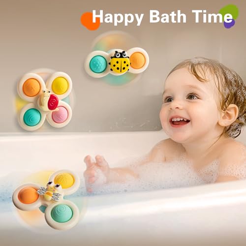 TOHIBEE 3-Piece Suction Cup Spinner Toys for 1-3 Year Old Boys & Girls - Spinning Sensory Toys for Toddlers 12-18 Months - First Birthday Gifts - Image 5