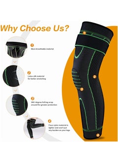 YQbest Knee Brace for Men & Women-2 Pack Knee Brace for Pain Relief, Breathable Knee Compression Sleeve, Knee Support for Meniscus Tear, Running, Weightlifting, Workout, ACL, Arthritis (Green)  - Image 3
