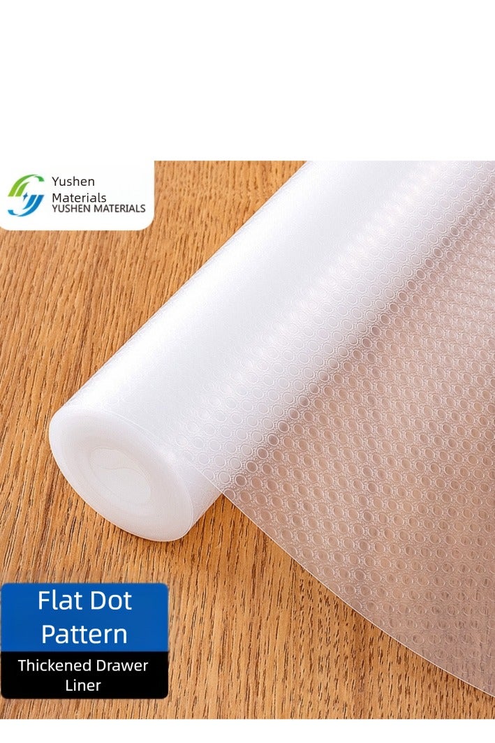 Thickened PEVA Cabinet Pad Drawer Mat Moisture-proof Mat Kitchen Waterproof Oil-proof Mat Shelf Wardrobe Shoe Cabinet Refrigerator Mat-Color:Flower Pattern [transparent]]-Specifications:30*500cm【420g】 - Image 1