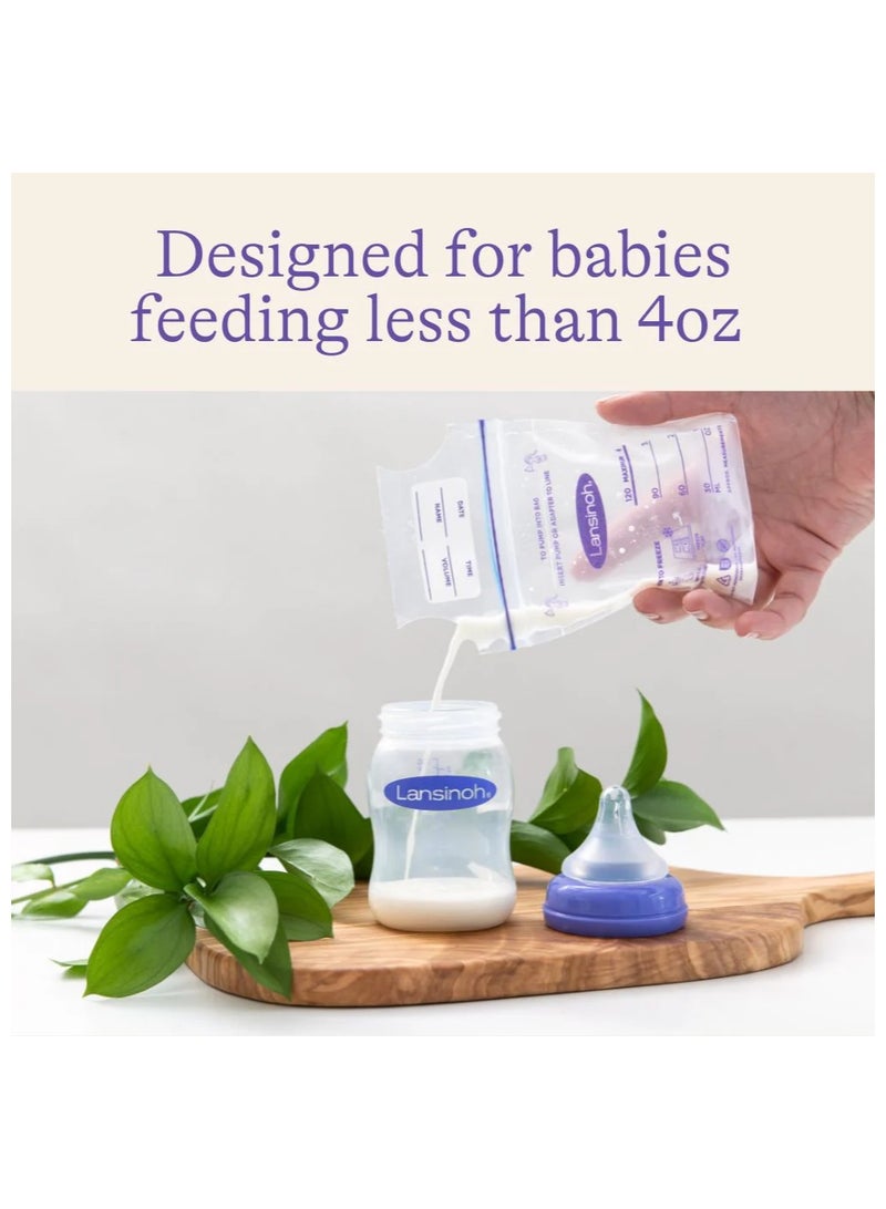 Lansinoh Breastmilk Storage Bags Smaller Size 4oz, 120ml, 100 Count,  Baby Essentials, Fast Freeze & Thaw Breast Milk Bags for Baby Bottle Feeding, Strength & Stretch - Image 5