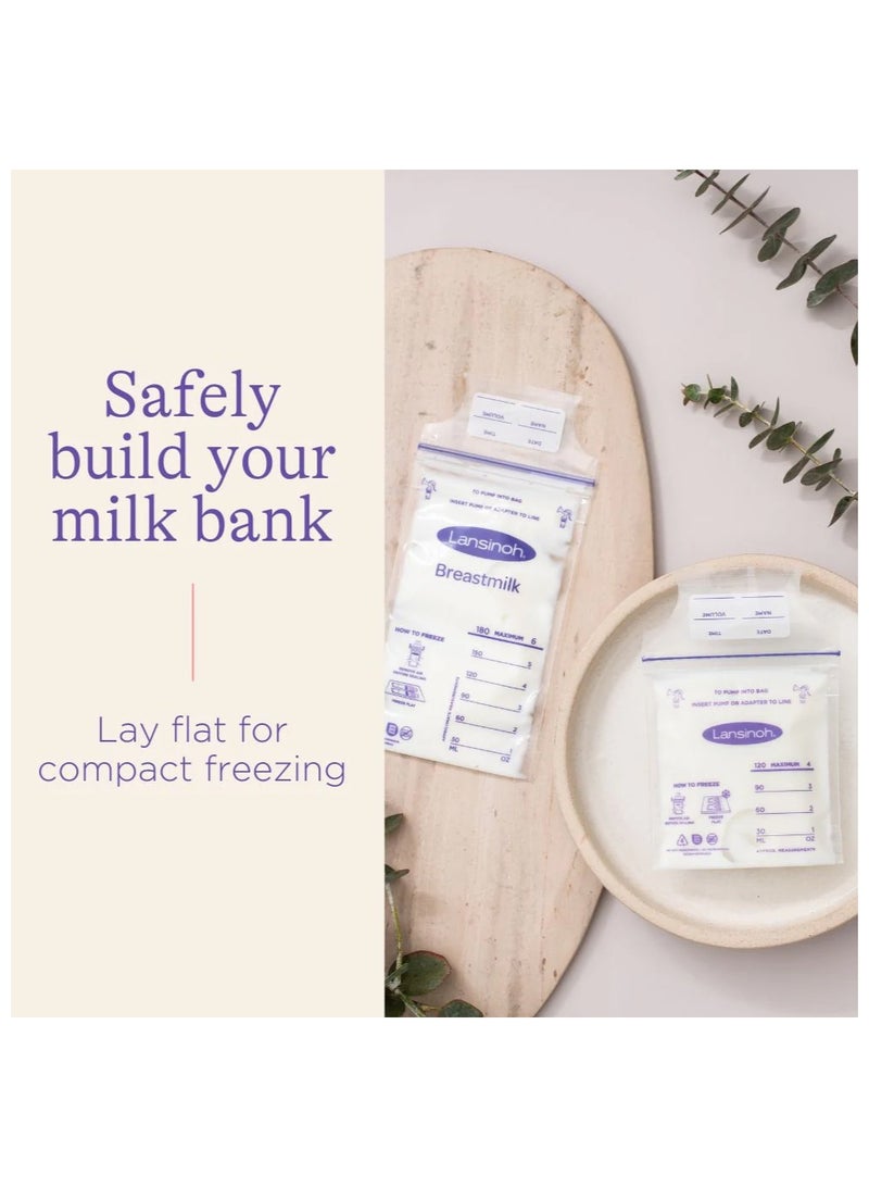 Lansinoh Breastmilk Storage Bags Smaller Size 4oz, 120ml, 100 Count,  Baby Essentials, Fast Freeze & Thaw Breast Milk Bags for Baby Bottle Feeding, Strength & Stretch - Image 3