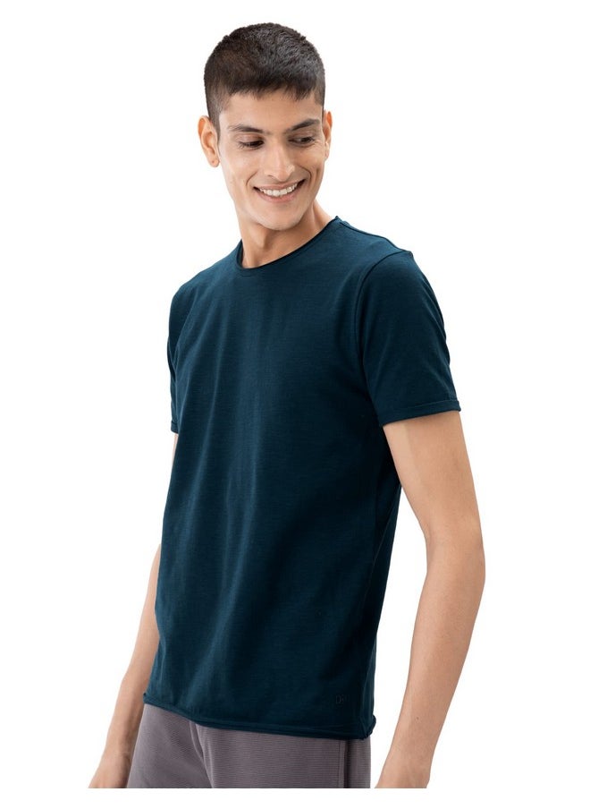 DaMENSCH - DAMENSCH Men’s Slim Fit Cotton-Elastane Blend Half Sleeve Casual T-Shirt | Round Neck T-Shirt - Image 1