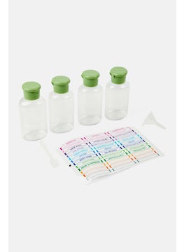 Miamica 4 Pieces Travel Bottles And Toiletry Bag Kit, Transparent  - Image 3