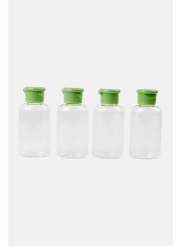 Miamica 4 Pieces Travel Bottles And Toiletry Bag Kit, Transparent  - Image 2