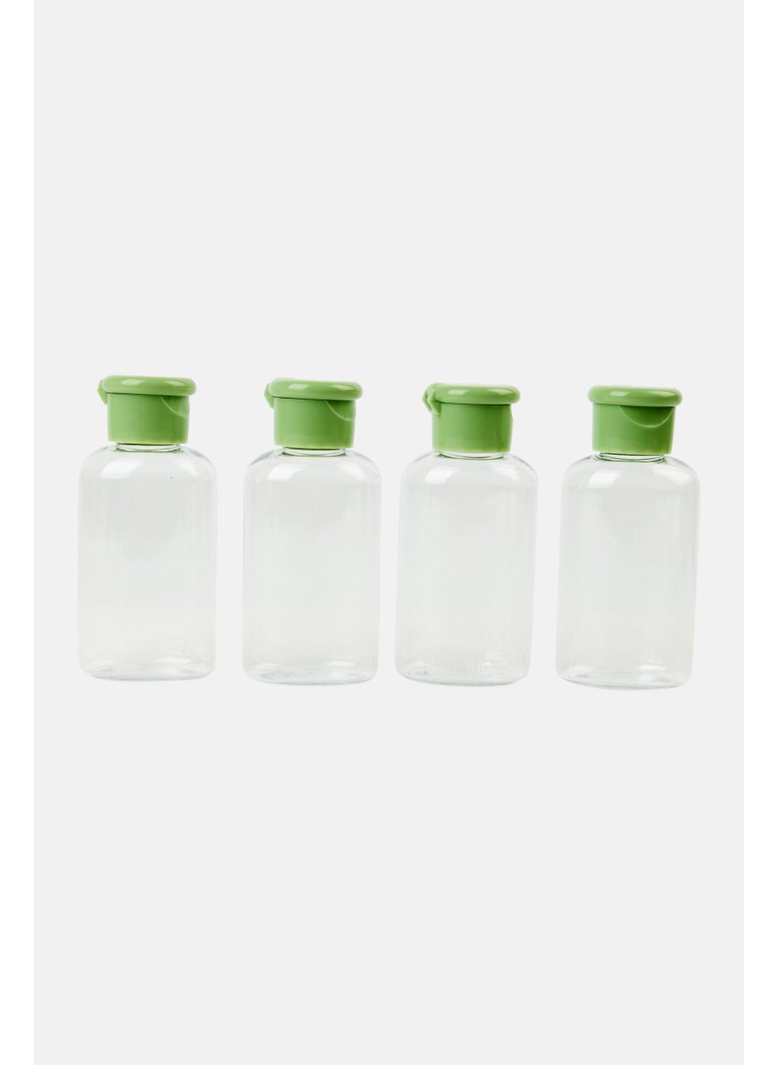 Miamica 4 Pieces Travel Bottles And Toiletry Bag Kit, Transparent  - Image 2