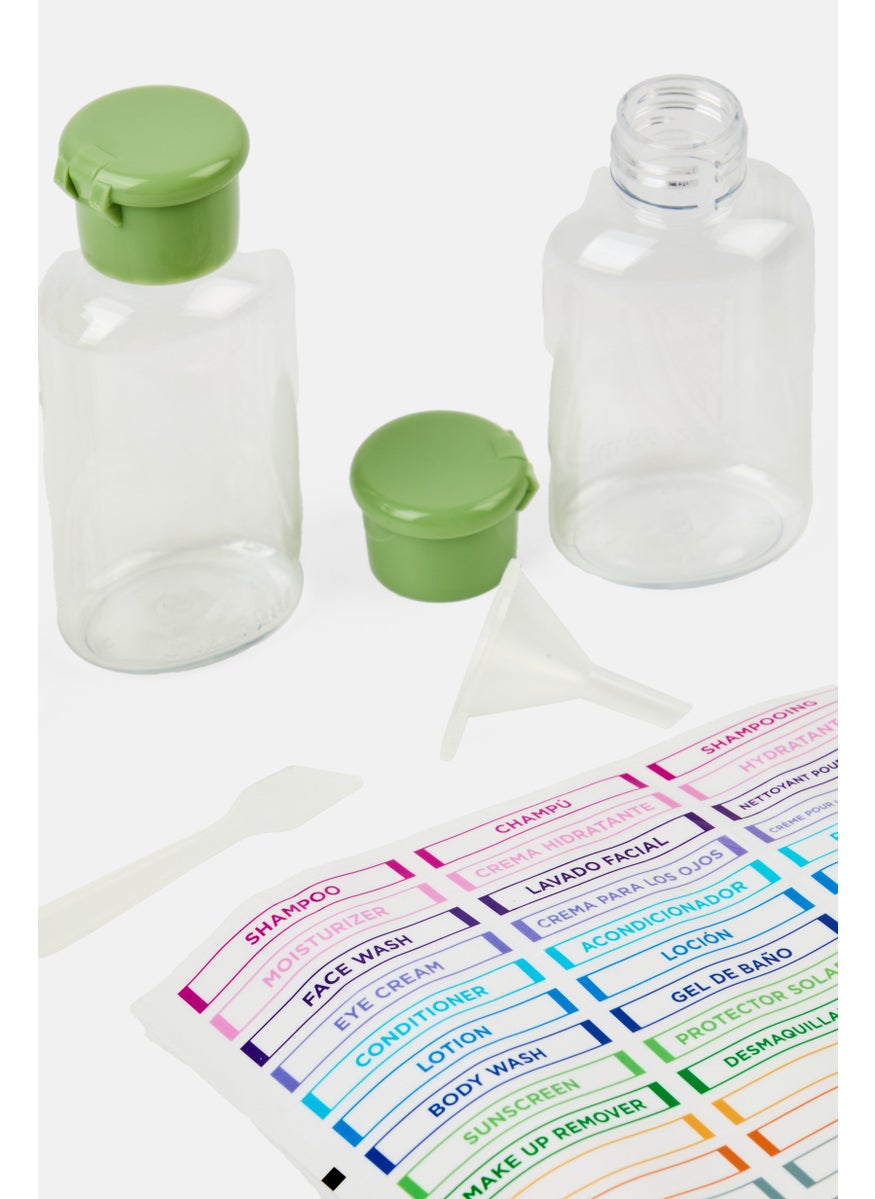Miamica 4 Pieces Travel Bottles And Toiletry Bag Kit, Transparent  - Image 4
