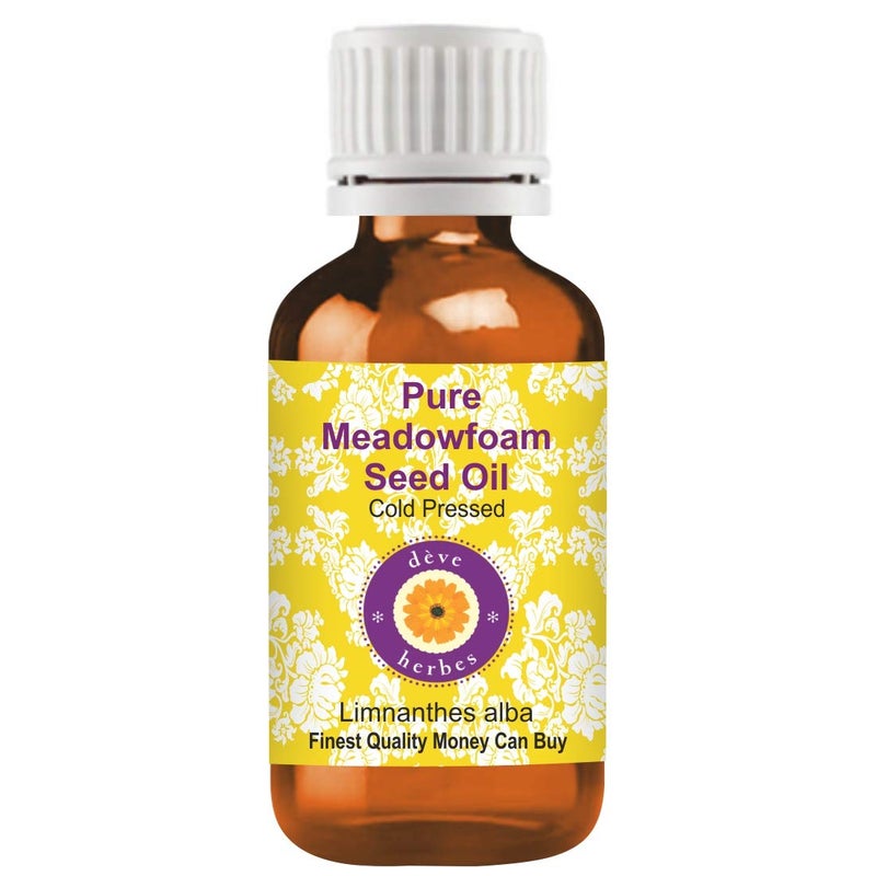 Deve Herbes Deve Herbes Pure Meadowfoam Seed Oil Limnanthes alba Cold Pressed Natural Undiluted For Diluting Essential Oils For Hair Skin Massage Men Women 50ml  - Image 1