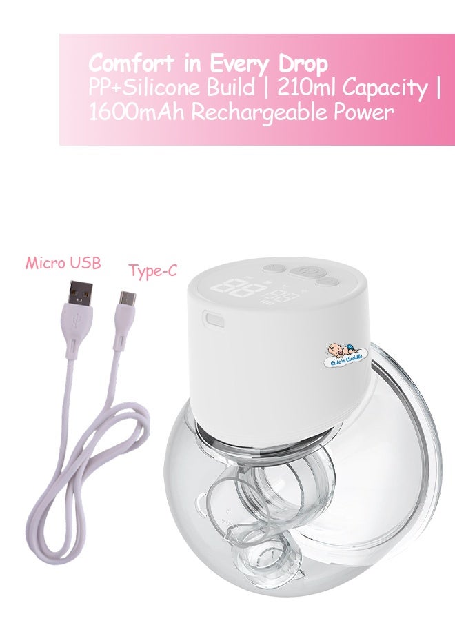 لطف وحضن شفاط حليب كهربائي – بدون استخدام اليدين، قابل للارتداء مع صندوق تخزين | ضوضاء منخفضة، شاشة عرض LED تعمل باللمس | لاسلكي وقابل لإعادة الشحن | مضخة مفردة 24 مم، محمولة ومريحة للأمهات - Image 2