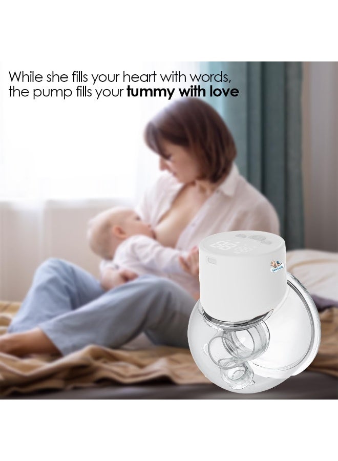 Cute 'n' Cuddle Electric Breast Pumps Hands-Free Wearable with Storage Box,- Low Noise, Touch Control LED Display | Wireless & Rechargeable | 24mm Single Pump Portable & Convenient Breastfeeding Pump for Moms - Image 4