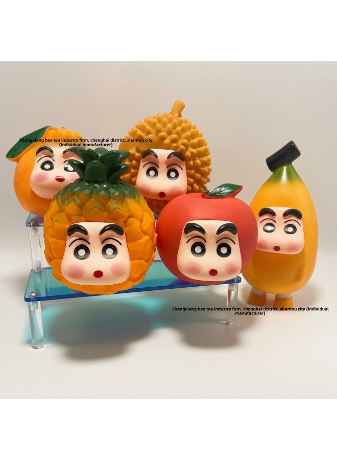 Crayon Shin Chao Play Hand-made Dimension Ornaments Fruit Series Frog Durian Vinyl Car Model Net Red Explosions-color:Hulu Xiaoxin With Light (bag)  - Image 4