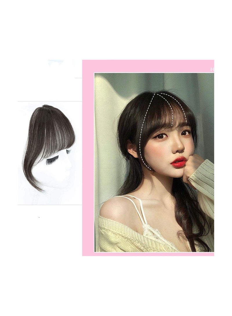 إستيل الانفجارات مشبك الشعر في الانفجارات 100٪ وصلات شعر بشري حقيقي 100٪ الانفجارات Wispy الانفجارات كليب على الانفجارات الهواء للنساء قطع الشعر الانفجارات المنحنية للارتداء اليومي (الانفجارات الفرنسية) - Image 2