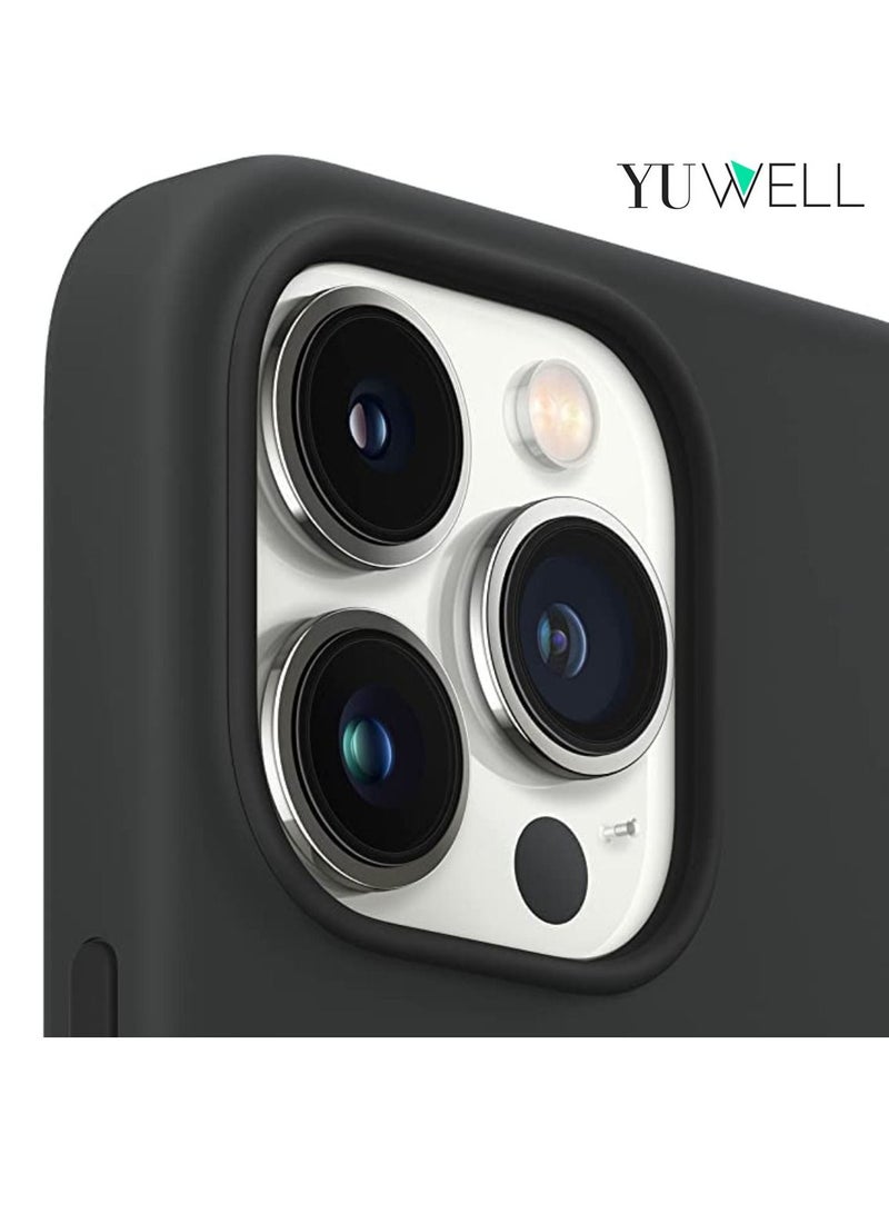 يوويل حافظة لهاتف iPhone 14 Pro من السيليكون المقاوم للصدمات، مقاس 6.1 بوصة، من المطاط الهلامي السائل الناعم لهاتف iPhone 14 Pro من السيليكون باللون الأسود - Image 2